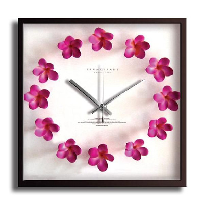 Plumeria Clock Pink